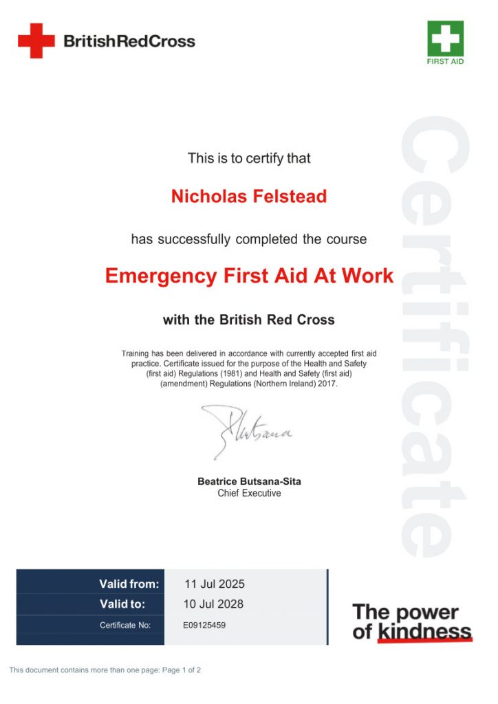 First Aid Certificate