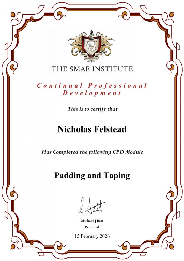 Padding & Taping CPD Certificate